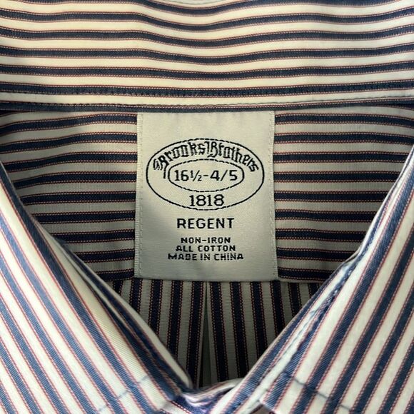 Brooks Brothers Blue/Red Striped Regent Dress Shirt Size 16.5 - Picture 5 of 8